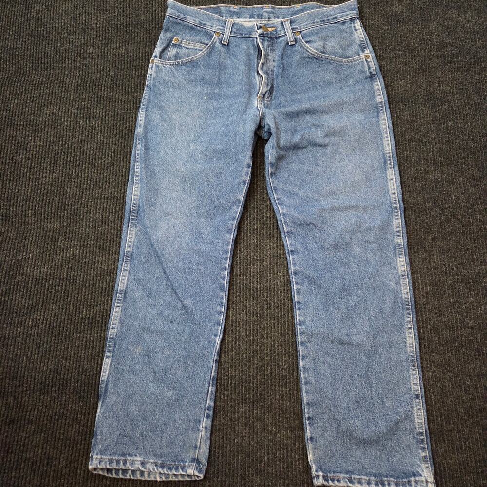VTG Wrangler 965 Blue Jeans 34x29 Mens Regular Fit Straight Denim 100% Cotton